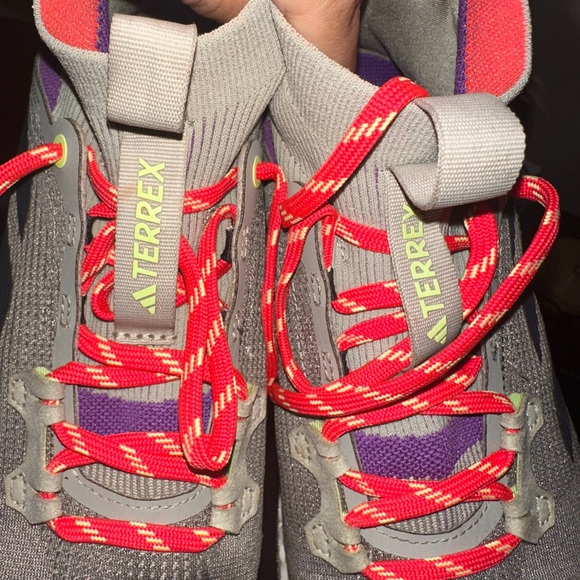 Adidas Terrex Women's Gray and Red Trail Shoes - Picture 5 of 6